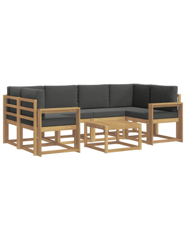 Set di divani da esterno con cuscino 7 pcs Bianco e Antracite