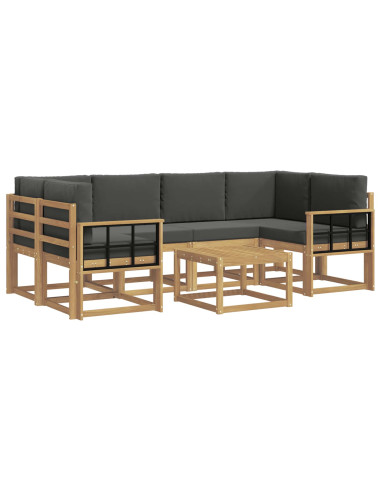 Set di divani da esterno con cuscino 7 pcs Bianco e Antracite