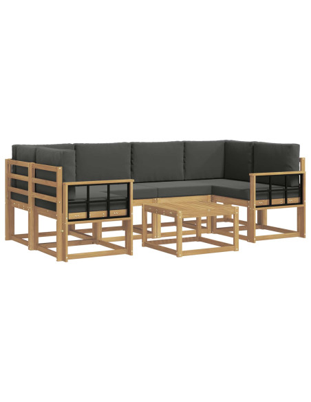 Set di divani da esterno con cuscino 7 pcs Bianco e Antracite