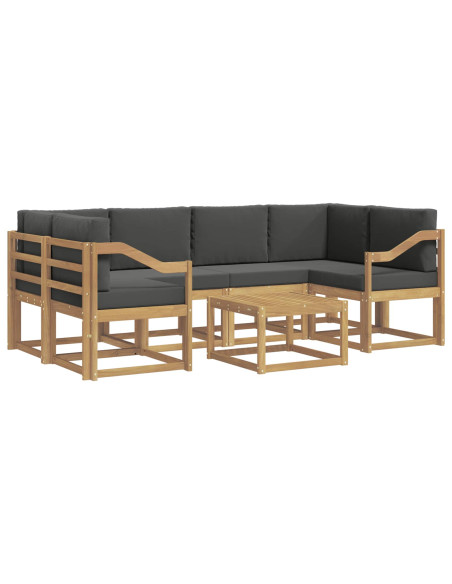 Set di divani da esterno con cuscino 7 pcs Bianco e Antracite