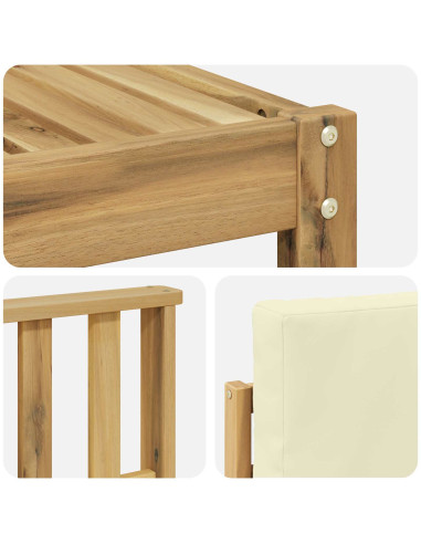 Set di divani da esterno con cuscino 9 pcs Bianco e Crema