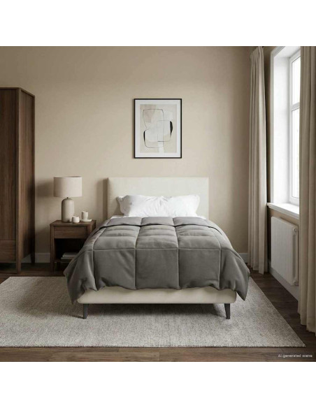 Duvet Invernale Grigio chiaro 135 x 200 cm Microfibra