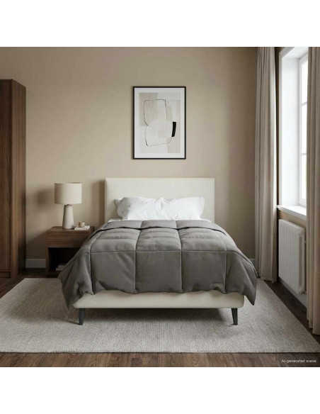 Duvet Invernale Grigio chiaro 155 x 200 cm Microfibra