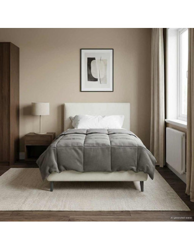 Duvet Invernale Grigio chiaro 135 x 200 cm Microfibra