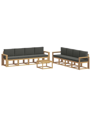 Set di divani da esterno con cuscino 9 pcs Bianco e Antracite