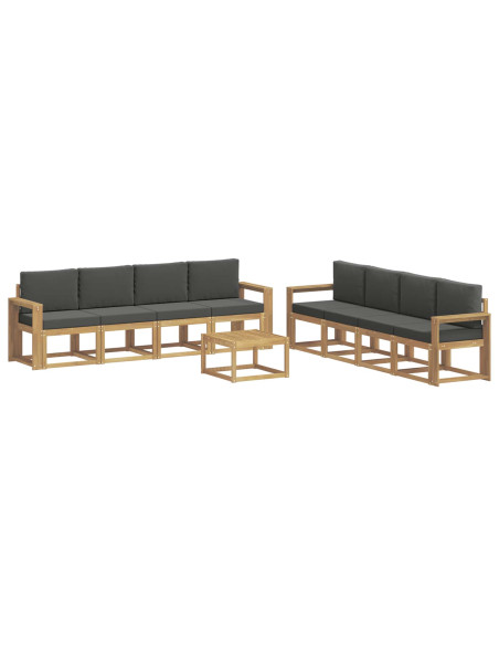Set di divani da esterno con cuscino 9 pcs Bianco e Antracite