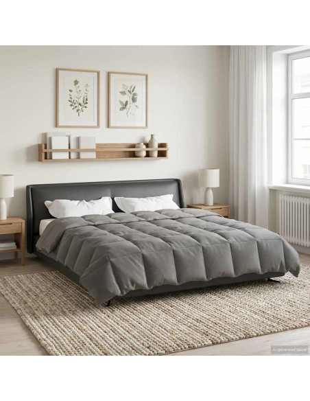 Duvet Invernale Grigio chiaro 200 x 220 cm Microfibra