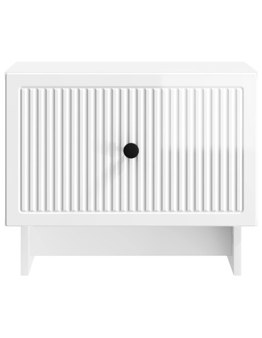 Tavolino da salotto con cassetto Bianco Lucido 49 x 50 x 40 cm