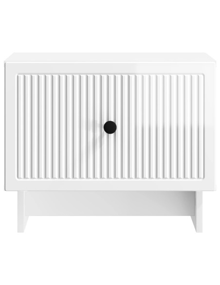 Tavolino da salotto con cassetto Bianco Lucido 49 x 50 x 40 cm