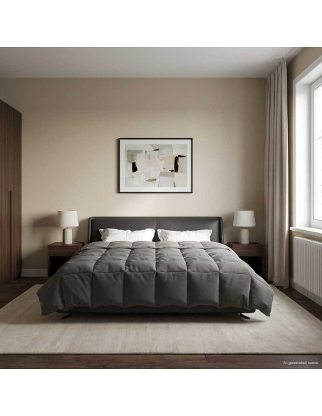 Duvet Invernale Grigio chiaro 220 x 240 cm Microfibra