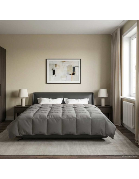Duvet Invernale Grigio chiaro 220 x 260 cm Microfibra