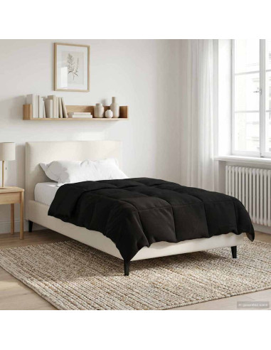 Duvet Invernale Trapuntato Nero 155 x 200 cm Microfibra