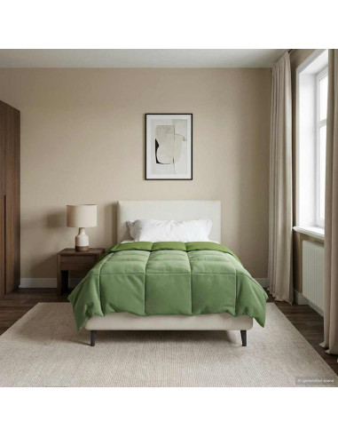 Duvet Invernale Trapuntato Verde 135 x 200 cm Microfibra