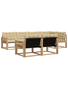Set di divani da esterno con cuscino 7 pcs Bianco e Beige 2