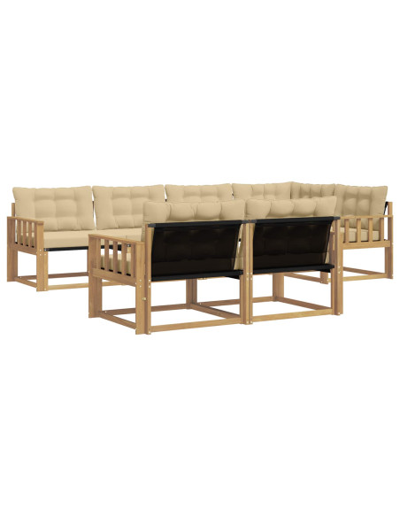 Set di divani da esterno con cuscino 7 pcs Bianco e Beige