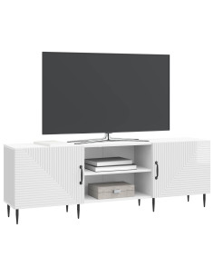 Mobile TV Bianco Lucido 150 x 31 x 50 cm Legno ingegnerizzato 2