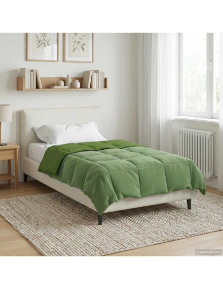 Duvet Invernale Trapuntato Verde 140 x 220 cm Microfibra