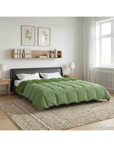 Duvet Invernale Trapuntato Verde 240 x 260 cm Microfibra