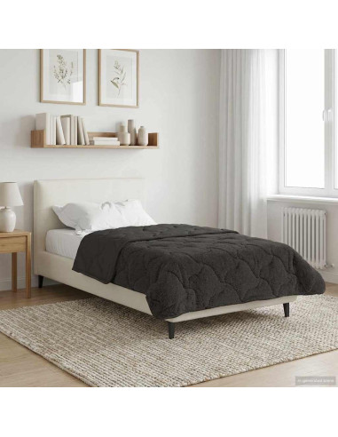Duvet Estivo Antracite 135 x 200 cm Microfibra e Fleece Teddy