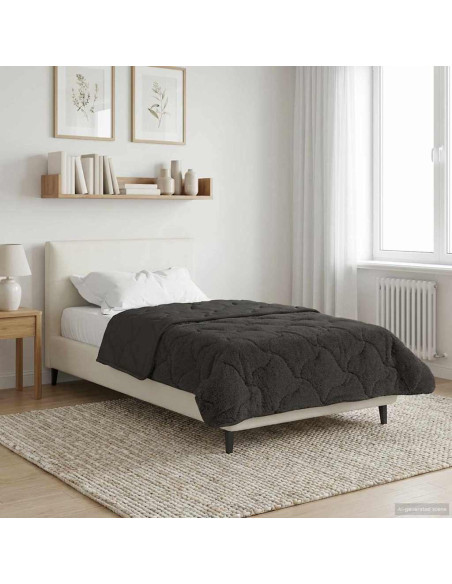 Duvet Estivo Antracite 135 x 200 cm Microfibra e Fleece Teddy