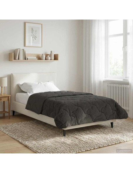 Duvet Estivo Antracite 140 x 220 cm Microfibra e Fleece Teddy