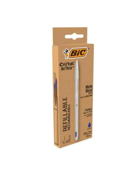 CRISTAL RE NEW 1MM BLU 1+2REFILL