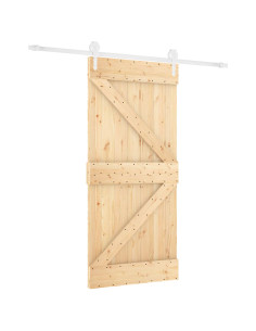 Porta scorrevole Naturale e Bianco 90 x 210 cm 2