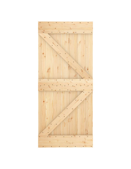 Porta scorrevole Naturale e Bianco 90 x 210 cm