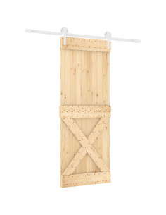 Porta scorrevole Naturale e Bianco 80 x 210 cm 2