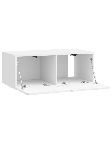 Mobile Porta TV da Muro Bianco Lucido 78,5 x 41 x 30 cm