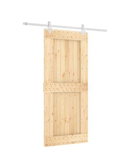 Porta scorrevole Naturale e Bianco 90 x 210 cm
