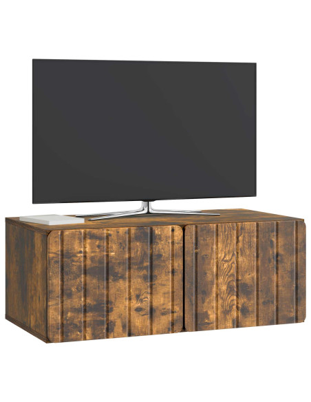 Mobile Porta TV da Muro Rovere Fumo 78,5 x 41 x 30 cm