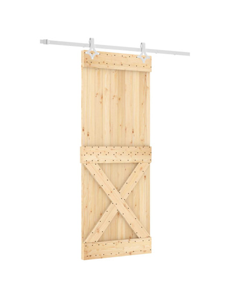 Porta scorrevole Naturale e Bianco 80 x 210 cm