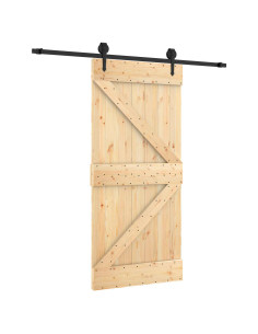 Porta scorrevole Naturale e Nero 95 x 210 cm 2