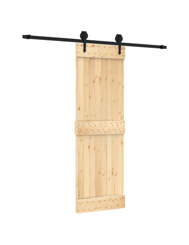 Porta scorrevole Naturale e Nero 70 x 210 cm