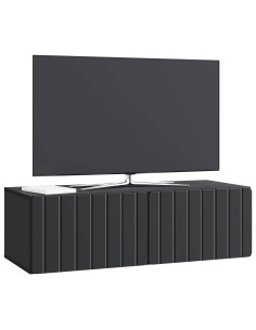 Mobile Porta TV da Muro Montaggio a parete Nero 98 x 41 x 30 cm 2