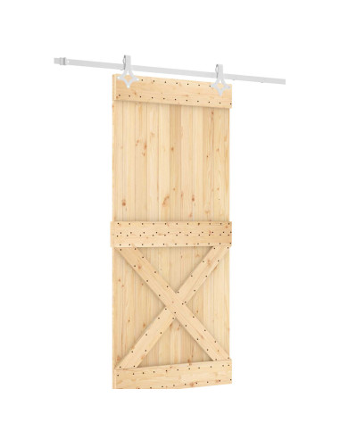 Porta scorrevole Naturale e Bianco 90 x 210 cm