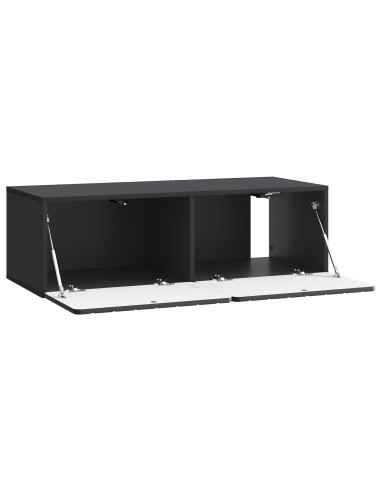 Mobile Porta TV da Muro Montaggio a parete Nero 98 x 41 x 30 cm