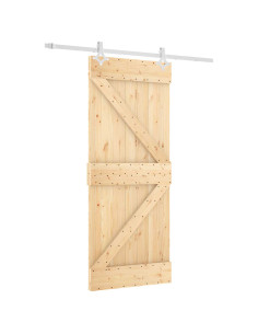 Porta scorrevole Naturale e Bianco 85 x 210 cm 2