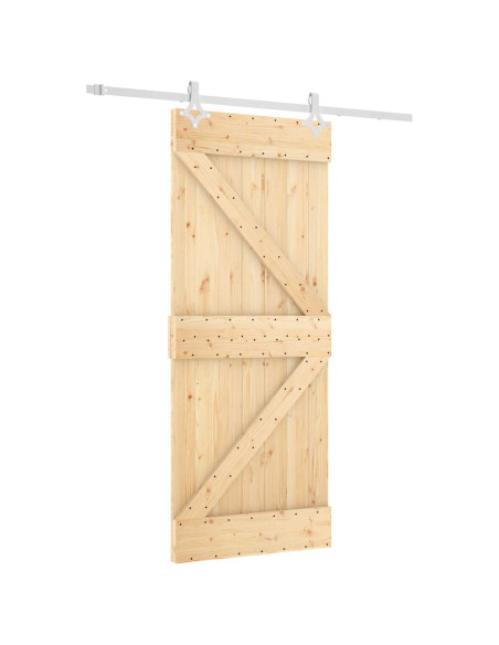 Porta scorrevole Naturale e Bianco 85 x 210 cm