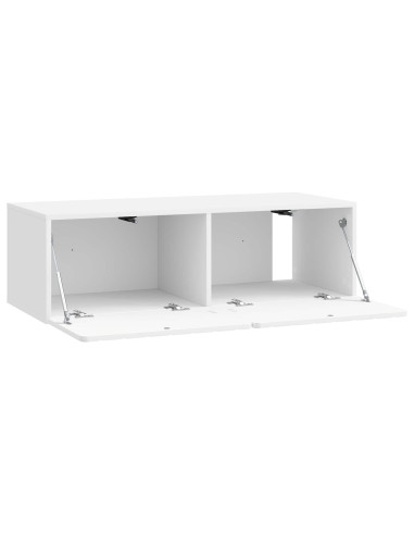 Mobile Porta TV da Muro Bianco Lucido 98 x 41 x 30 cm