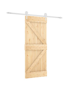 Porta scorrevole Naturale e Bianco 85 x 210 cm 2