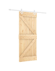Porta scorrevole Naturale e Bianco 80 x 210 cm 2
