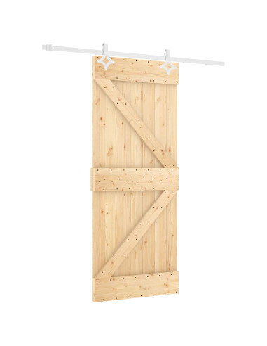 Porta scorrevole Naturale e Bianco 80 x 210 cm