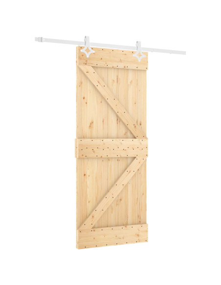 Porta scorrevole Naturale e Bianco 80 x 210 cm