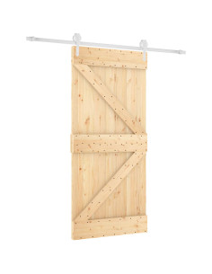 Porta scorrevole Naturale e Bianco 95 x 210 cm 2