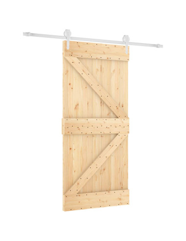 Porta scorrevole Naturale e Bianco 95 x 210 cm