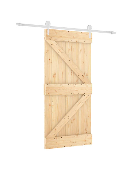 Porta scorrevole Naturale e Bianco 95 x 210 cm