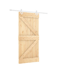 Porta scorrevole Naturale e Bianco 90 x 210 cm 2