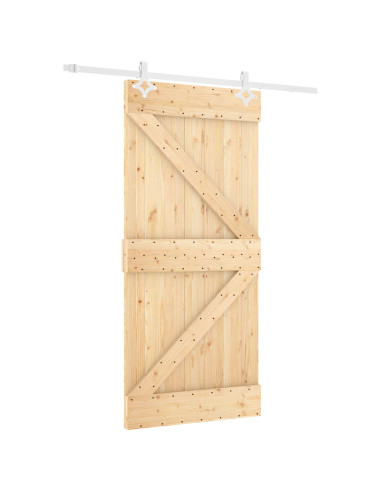 Porta scorrevole Naturale e Bianco 90 x 210 cm
